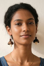Ajrak Print Fabric Jhumka Earrings