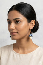 Striped Print Fabric Jhumka Earrings