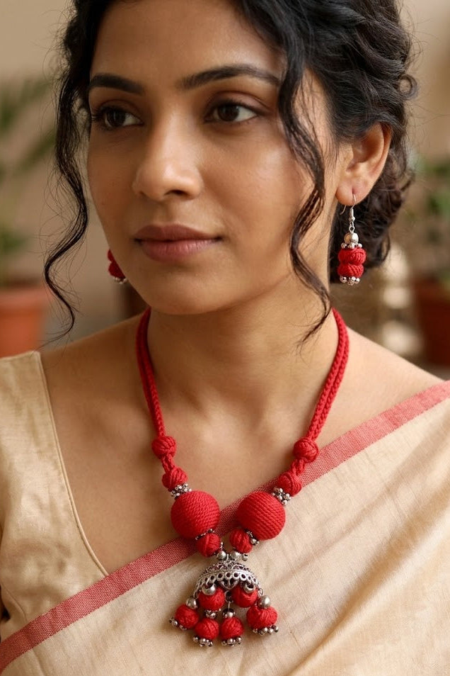 Handcrafted Jhumka Necklace Set