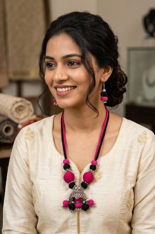Handcrafted Jhumka Necklace Set