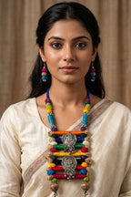 Jute Oxidised Boho Necklace Set
