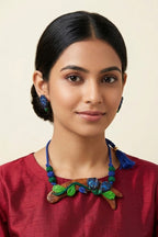 Clay Blue Blossom Necklace Set